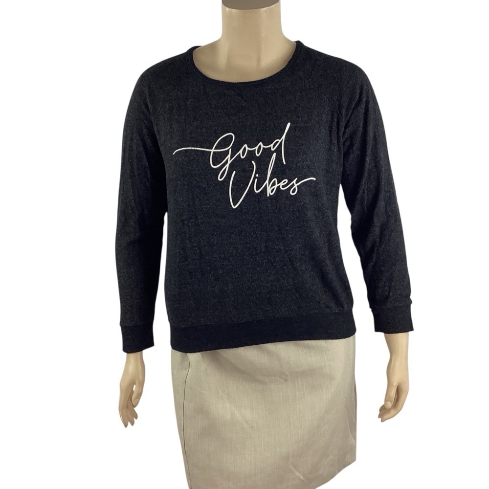 Buffalo David Bitton Good Vibes Graphic Sweatshirt Black Size L